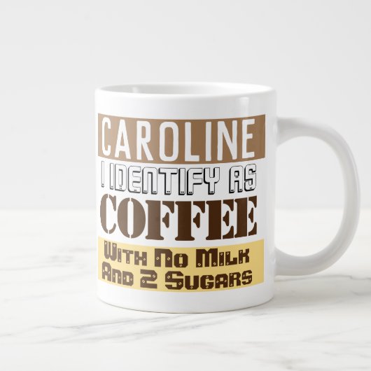 名前を付けた紅茶またはコーヒーの説明書 ジャンボコーヒーマグカップ (右)