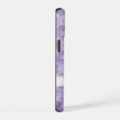 名前を付けた紫のコルセットレース iPhone 15ケース (右側面)