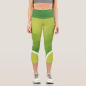 名前を付けた緑の色モダン カプリレギンス (正面)