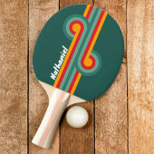 名前を付けた緑色のストライピングループ 卓球ラケット