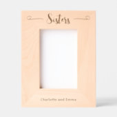 名前を付けた草書体の姉妹(ポートレート) レーザー彫刻フレーム (正面)