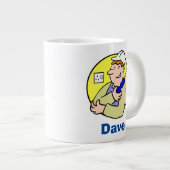 名前を付けた電気工事士のイメージ ジャンボコーヒーマグカップ (正面右)