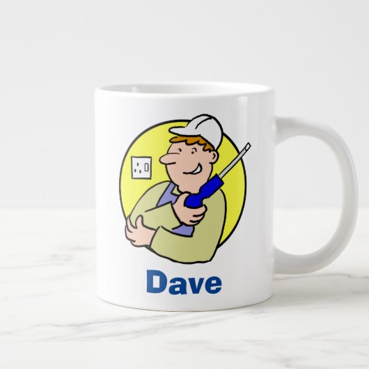 名前を付けた電気工事士のイメージ ジャンボコーヒーマグカップ (右)