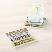 名前を付けた飲料説明書 ガラスコースター (アングル)