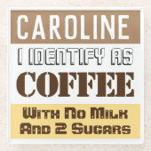 名前を付けた飲料説明書 ガラスコースター (正面)