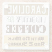 名前を付けた飲料説明書 ガラスコースター (裏面)