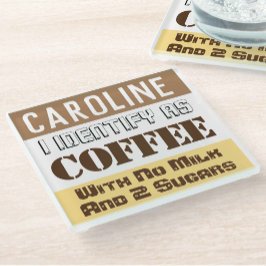 名前を付けた飲料説明書 ガラスコースター