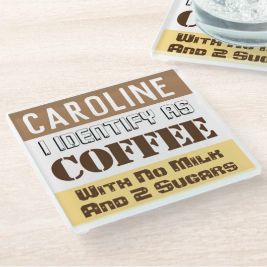 名前を付けた飲料説明書 ガラスコースター
