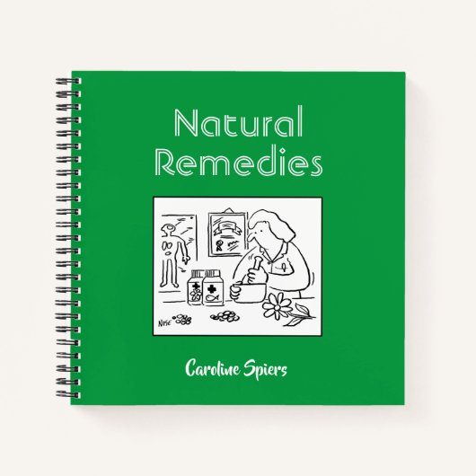 名前を付けたNatural Herbal Remedyノート ノートブック (正面)