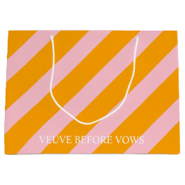 名前を付けたVowsの前にカスタマイズ可能なVeuve ラージペーパーバッグ