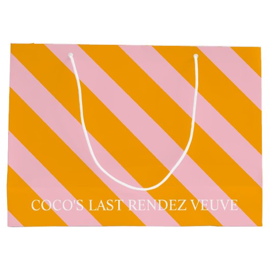 名前を付けたVowsの前にカスタマイズ可能なVeuve ラージペーパーバッグ (裏面)