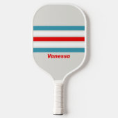 名前を付けてストライプ全体に雷鳥 ピックルボールラケット (裏面)