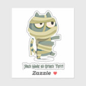 名前を付けて可愛いネコ子猫ミイラのゾンビモンスター シール (シート)