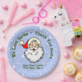 名前を付けて、サンタが大好き – サンタありがとう9" ペーパープレート (パーティー)