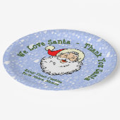 名前を付けて、サンタが大好き – サンタありがとう9" ペーパープレート (アングル)