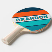 名前を付けはっきりしたたストライプのBluebottle Echo 卓球ラケット (正面アングル)