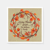 名前を付ける感謝祭の秋のカクテル スタンダードカクテルナプキン (正面)