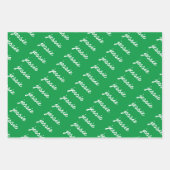 名前を付ける赤い白と緑のクリスマス ラッピングペーパーシート (正面3)