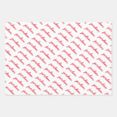 名前を付ける赤い白と緑のクリスマス ラッピングペーパーシート (正面2)