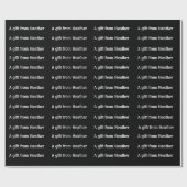 名前を付けパーソナライズされたた白黒の贈り物 ラッピングペーパー (フラット)