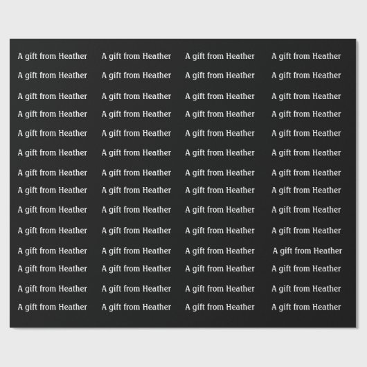 名前を付けパーソナライズされたた白黒の贈り物 ラッピングペーパー (フラット)