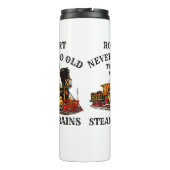 名前を付け過ぎない古い遊蒸気列車鉄道 タンブラー (裏面)