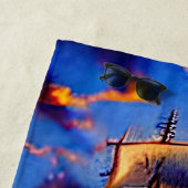 名前を付け、波の中で海賊船ブラウン ビーチタオル (インサイチュ)