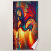 名前を付け、赤い火の息の竜をビーチに。 ビーチタオル (正面)