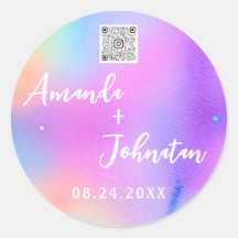 名前を保存する デート QR コード ロゴ ホログラフィック