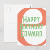 名前を入れたカスタムハッピーバースデーテンプレート ポストカード (正面/裏面)