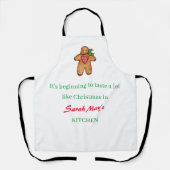 名前を入れたクリスマスキッチン エプロン (正面)