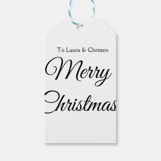 名前を入れたクリスマス カスタム ファミリー ギフト ギフトタグ (正面)