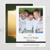 名前を入れたシンプルなハッピーホリデーカード シーズンカード (正面/裏面)