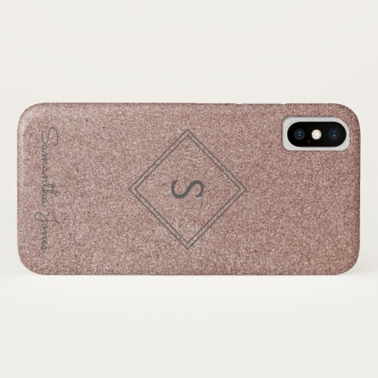 名前を入れた現代的なエレガントなグリッター Case-Mate iPhoneケース (裏面(横))