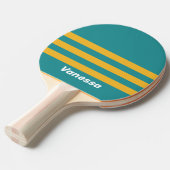 名前を入れた貝殻の日の出ストライプ 卓球ラケット (正面アングル)