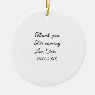 名前を入れてありがとう テキストメッセージ セラミックオーナメント