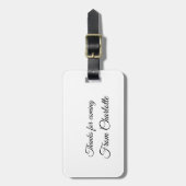 名前を入れてありがとう テキストメッセージ ラゲッジタグ (正面縦)