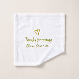 名前を入れてくれてありがとう テキストメッセージ ゴールデンハート ウォッシュタオル