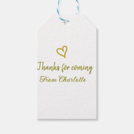 名前を入れてくれてありがとう テキストメッセージ ゴールデンハート ギフトタグ