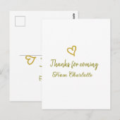 名前を入れてくれてありがとう テキストメッセージ ゴールデンハート ポストカード (正面/裏面)