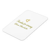 名前を入れてくれてありがとう テキストメッセージ ゴールデンハート マグネット (左側)