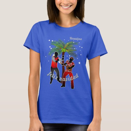 名前を入れてパームツリーの下のパランドーロス Tシャツ (正面)