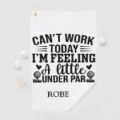 名前を入れて今日はお休み気分、 ゴルフタオル (インサイチュ)