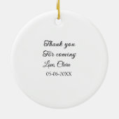 名前を入れて感謝のメッセージを送る セラミックオーナメント (裏面)