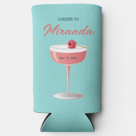 名前を入れて特別な瞬間を祝おう ラズベリーカクテル スリム缶クーラー (正面)