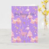 名前を入れることができるバージョン ピンクとパープル...クリスマス カード (黄色い花)