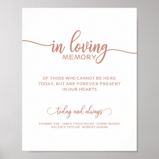 名前を刻んだ愛する人の追悼記念プレート ポスター (正面)