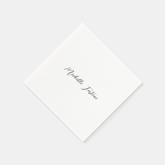 名前を単エレガント純なミニマル スタンダードカクテルナプキン (角)