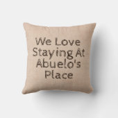 名前を変える文字私たちはアヴェロの場所に滞在するのが大好き クッション (裏面)