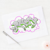 名前を変更するグラフィティ 長方形シール (封筒)